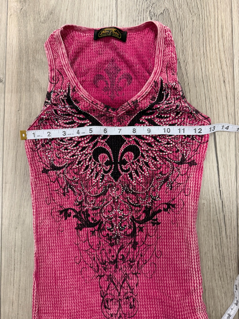 Bling Rider Hot Pink Tank with Black Wing Graphic - Picture 5 of 8